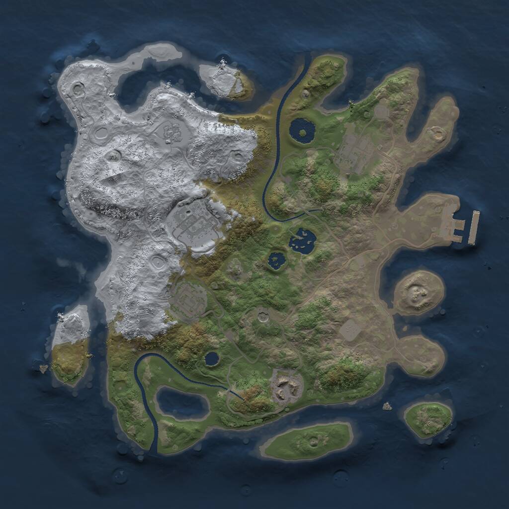 Rust Map: Procedural Map, Size: 3000, Seed: 462452881, 9 Monuments