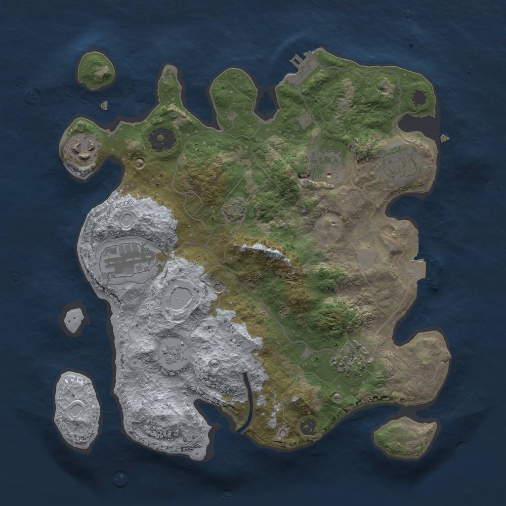 Rust Map: Procedural Map, Size: 3000, Seed: 1720828490, 12 Monuments