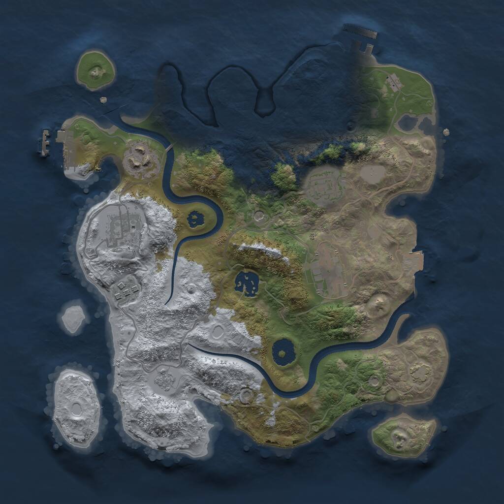 Rust Map: Procedural Map, Size: 3000, Seed: 1720828490, 12 Monuments