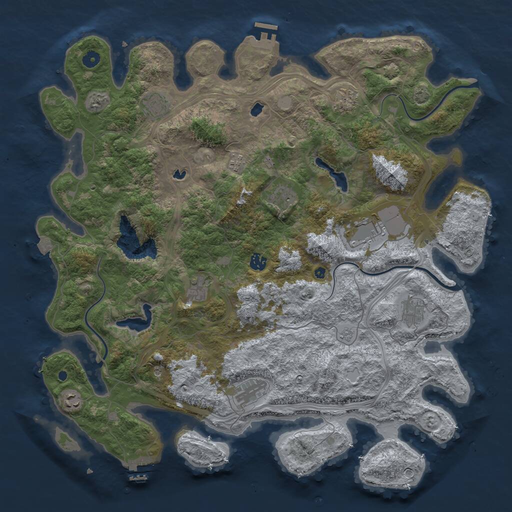 Rust Map: Procedural Map, Size: 4500, Seed: 54187, 16 Monuments