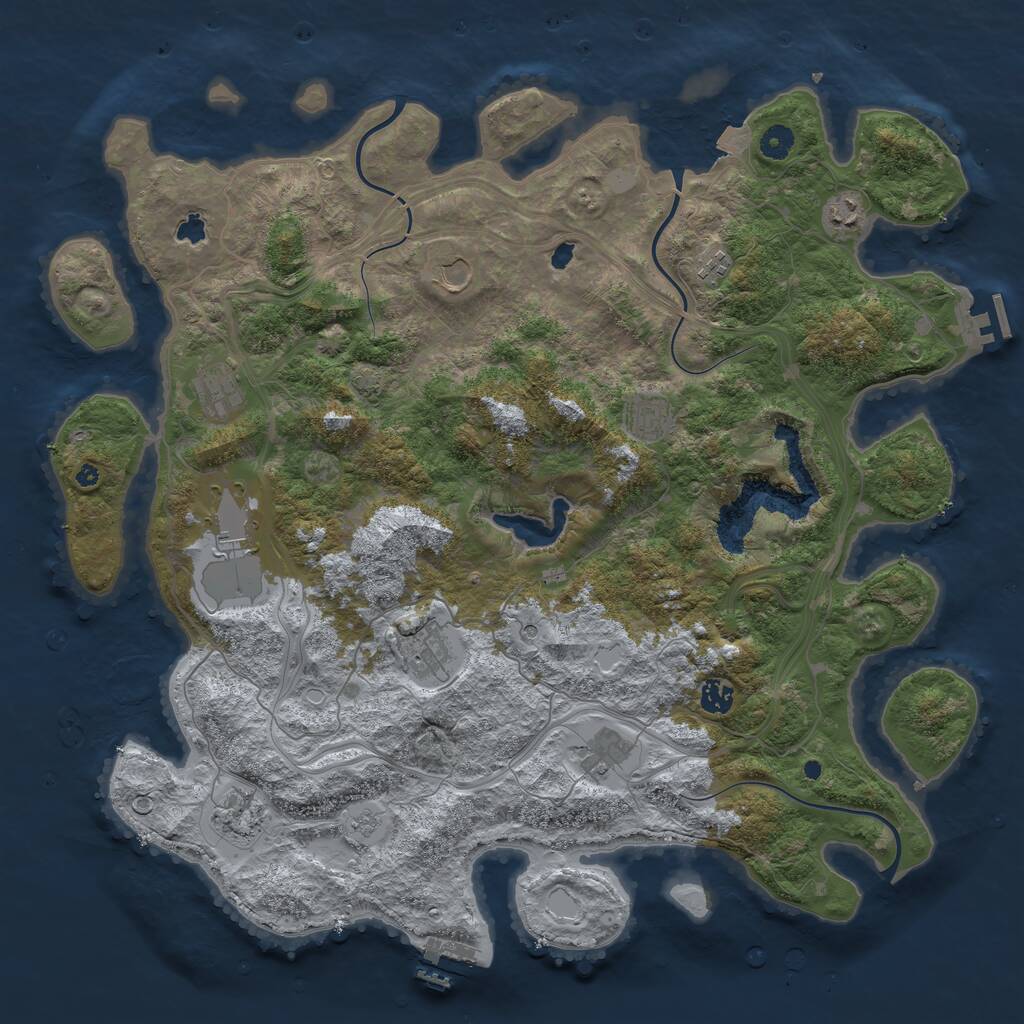 Rust Map: Procedural Map, Size: 4550, Seed: 6738, 16 Monuments