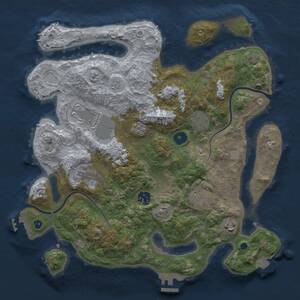 Thumbnail Rust Map: Procedural Map, Size: 3500, Seed: 84226523, 12 Monuments