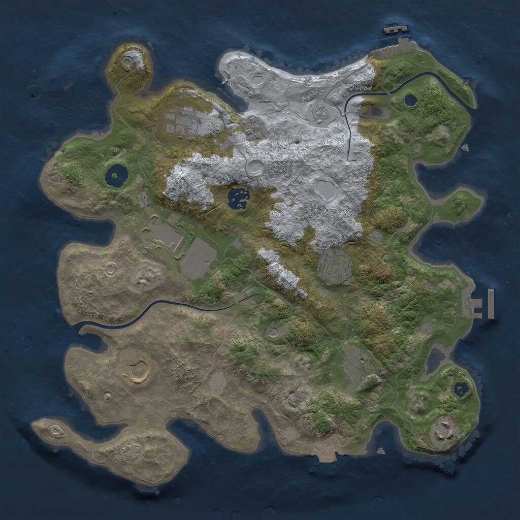 Rust Map: Procedural Map, Size: 3500, Seed: 566457397, 14 Monuments
