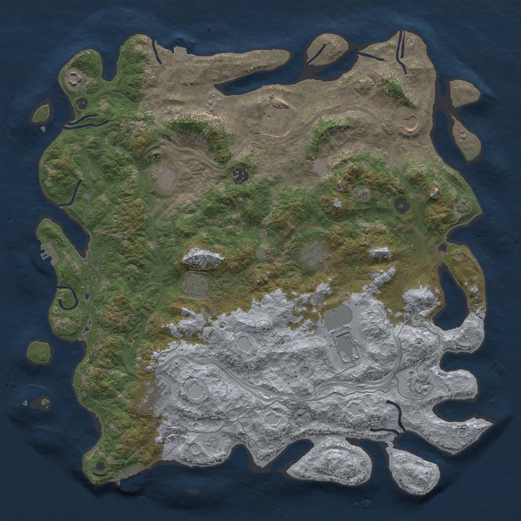 Rust Map: Procedural Map, Size: 4800, Seed: 1618968074, 19 Monuments