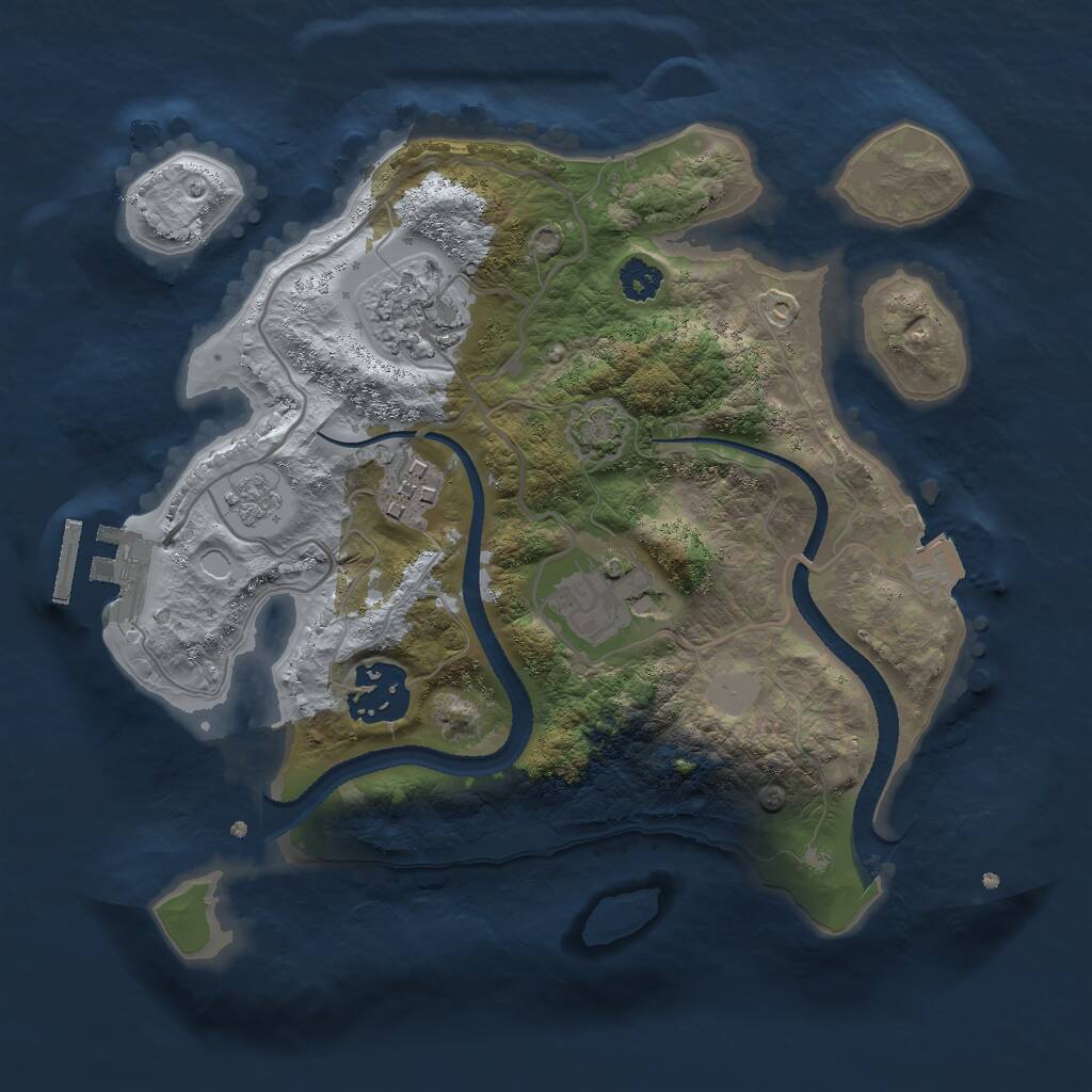 Rust Map: Procedural Map, Size: 2600, Seed: 212189578, 8 Monuments