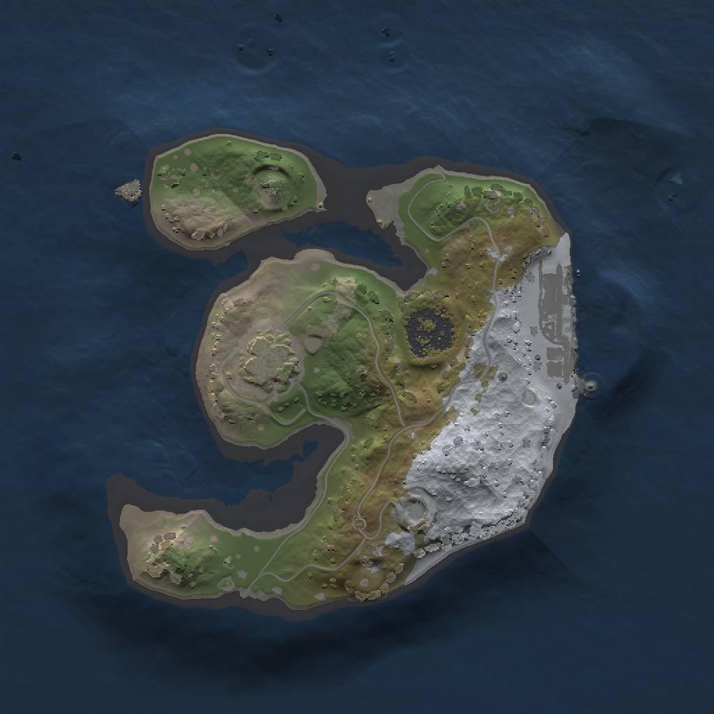 Rust Map: Procedural Map, Size: 1500, Seed: 2105854382, 5 Monuments