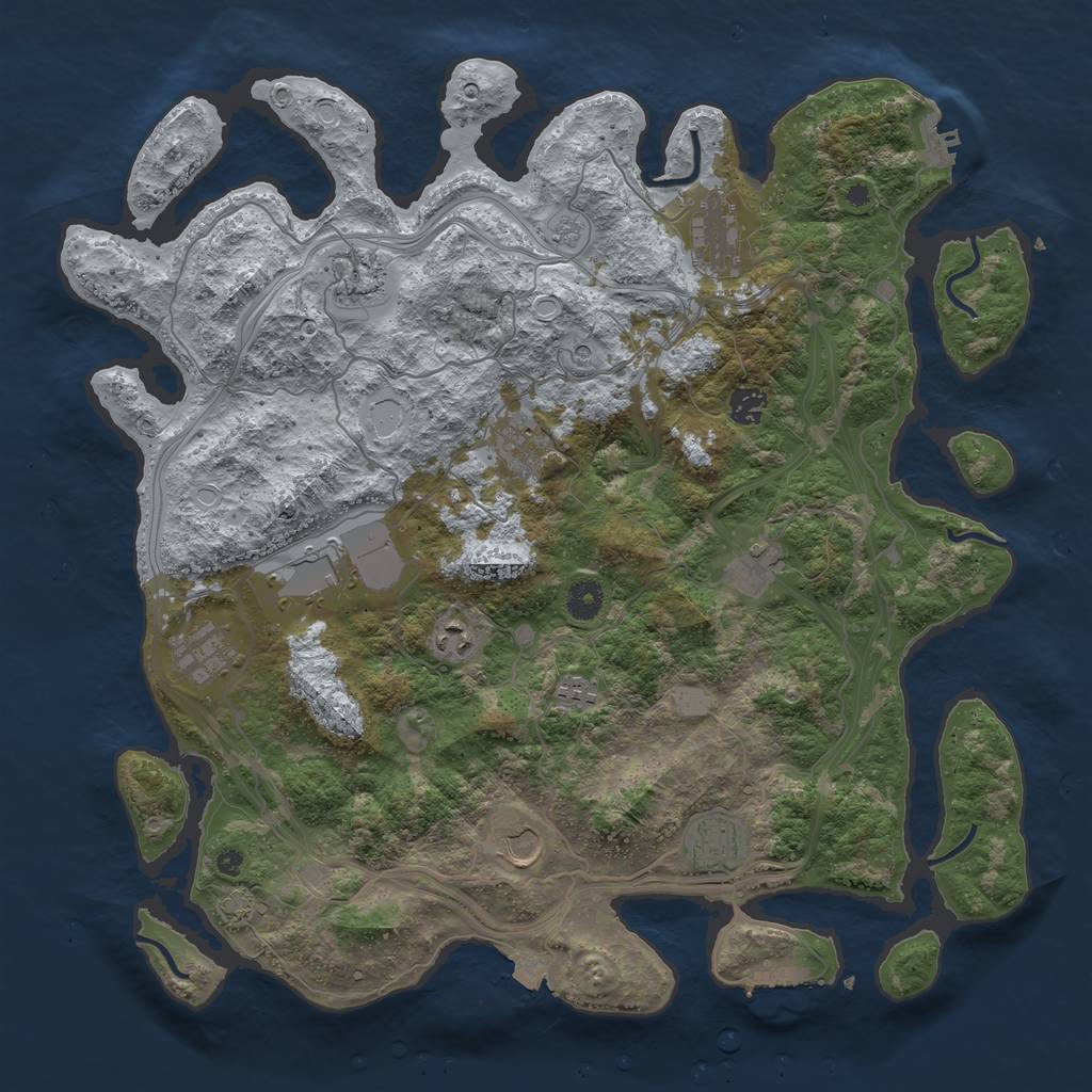 Rust Map: Procedural Map, Size: 4250, Seed: 411242963, 19 Monuments