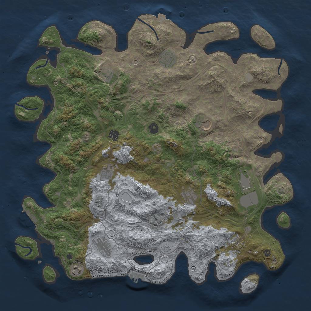 Rust Map: Procedural Map, Size: 4500, Seed: 1181066691, 19 Monuments