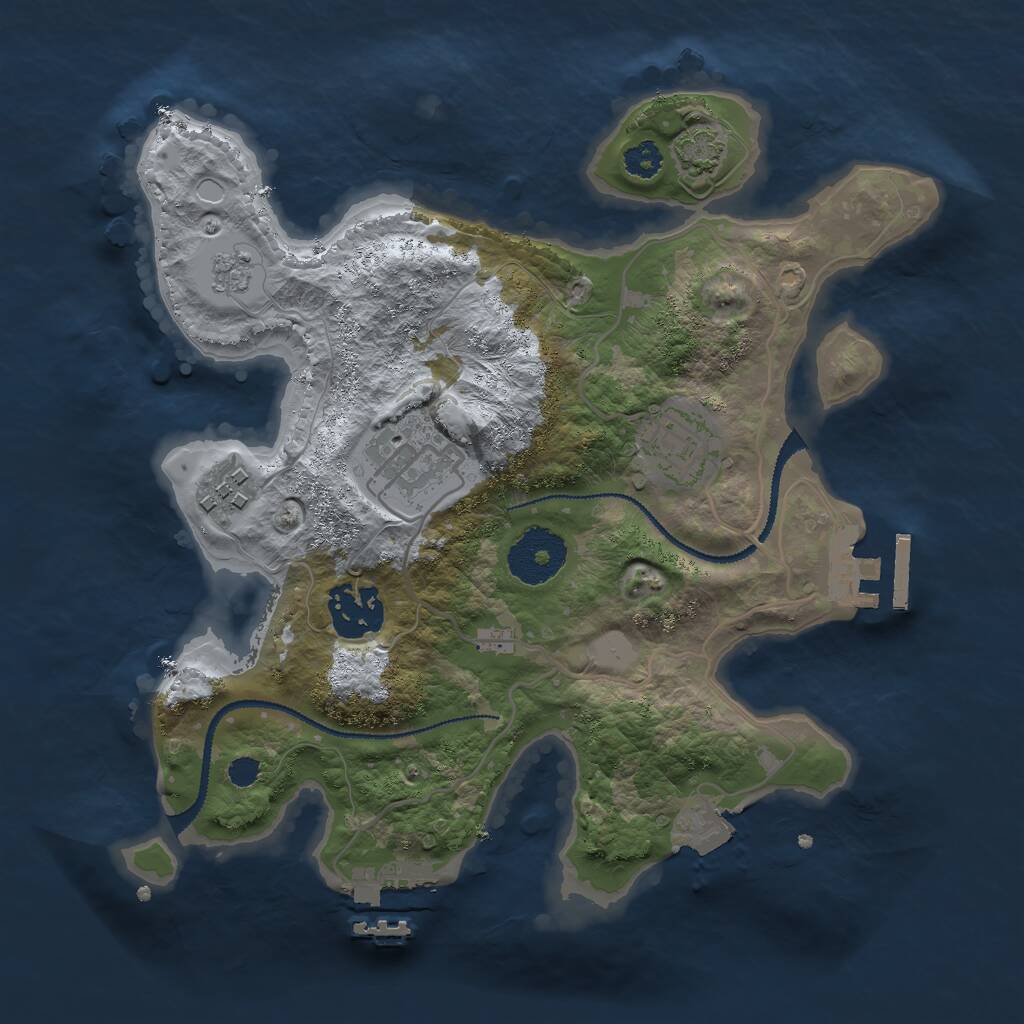 Rust Map: Procedural Map, Size: 2750, Seed: 547748157, 9 Monuments