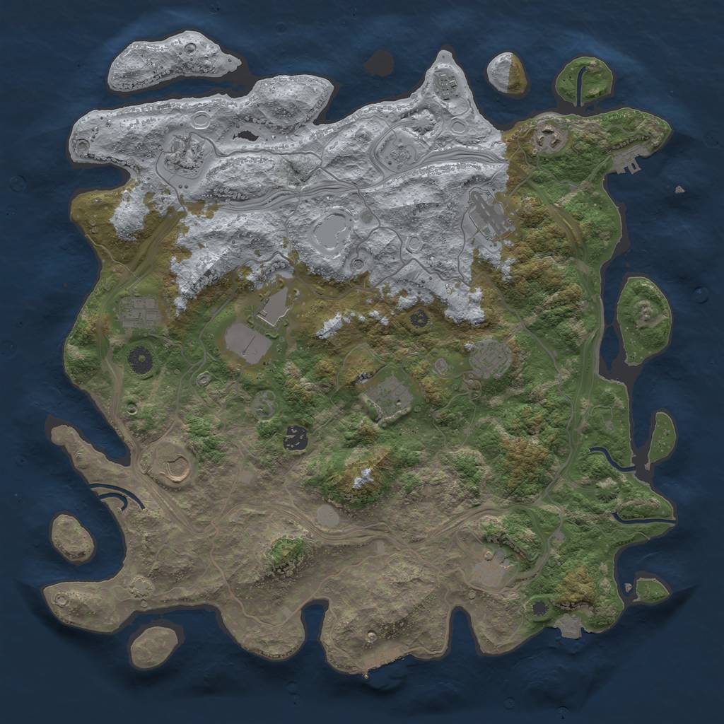 Rust Map: Procedural Map, Size: 4250, Seed: 1345173697, 19 Monuments