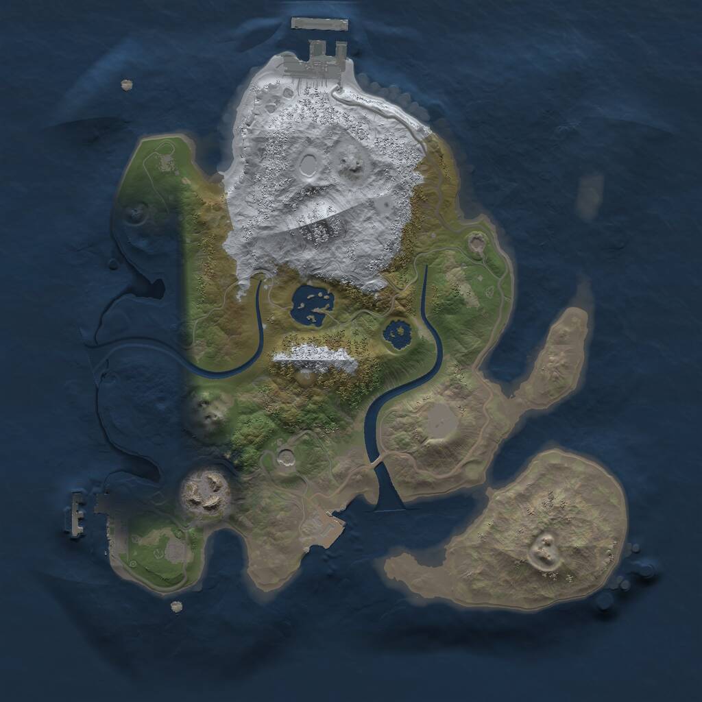 Rust Map: Procedural Map, Size: 2500, Seed: 1077888556, 6 Monuments