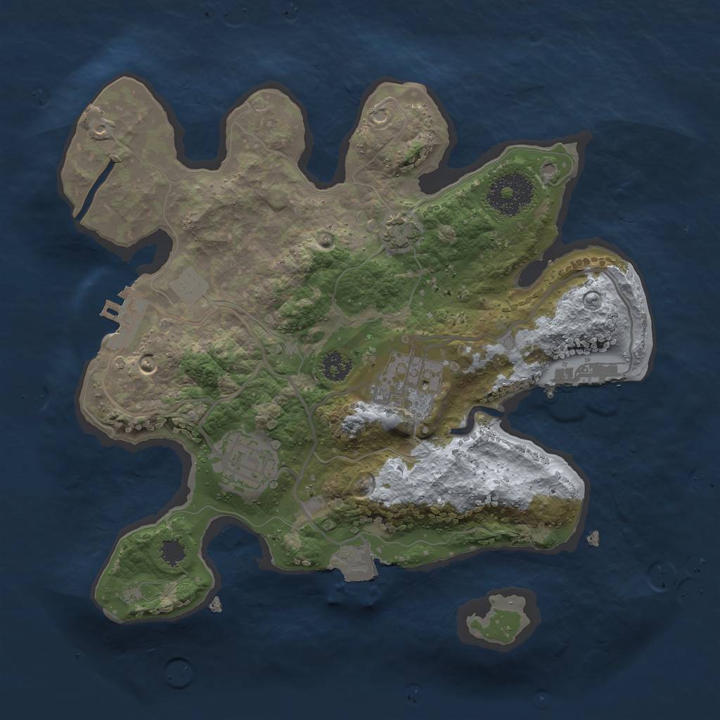Rust Map: Procedural Map, Size: 2500, Seed: 68241, 8 Monuments