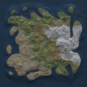 Thumbnail Rust Map: Procedural Map, Size: 3500, Seed: 1302646784, 17 Monuments