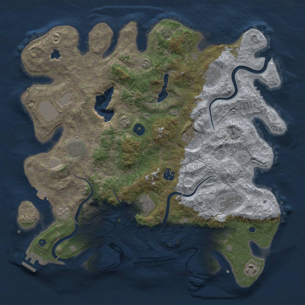 Rust Map: Procedural Map, Size: 4000, Seed: 224502, 15 Monuments