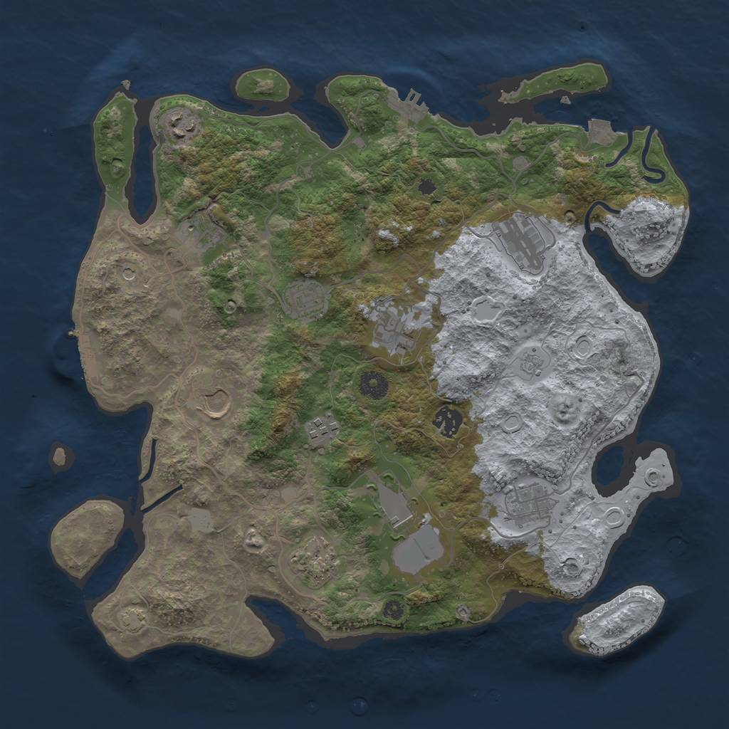 Rust Map: Procedural Map, Size: 3750, Seed: 89346548, 19 Monuments