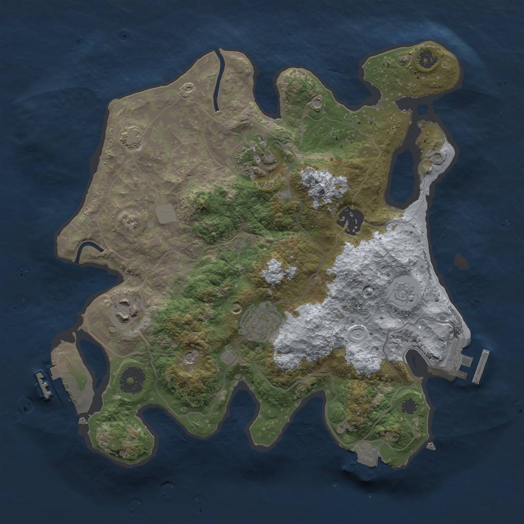 Rust Map: Procedural Map, Size: 3000, Seed: 81987446, 12 Monuments