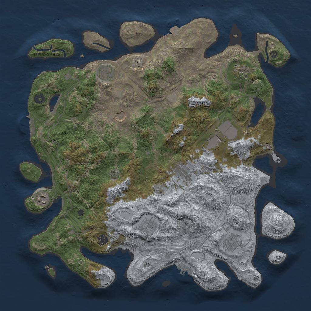 Rust Map: Procedural Map, Size: 4250, Seed: 32472, 18 Monuments