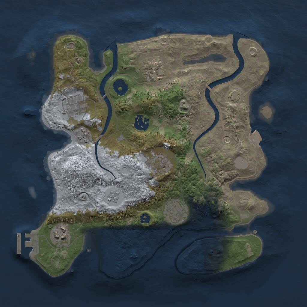 Rust Map: Procedural Map, Size: 3000, Seed: 151396664, 12 Monuments