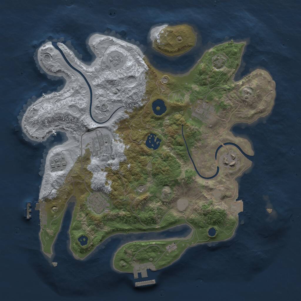 Rust Map: Procedural Map, Size: 3000, Seed: 1361103970, 12 Monuments