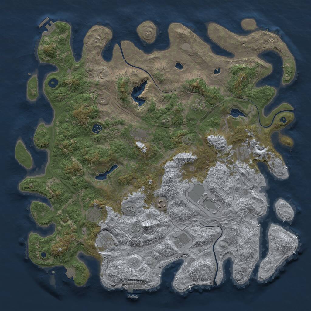 Rust Map: Procedural Map, Size: 4800, Seed: 577085613, 16 Monuments