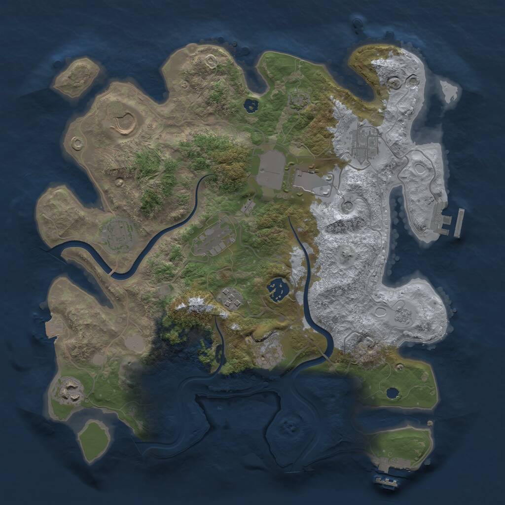 Rust Map: Procedural Map, Size: 3500, Seed: 1815901395, 15 Monuments