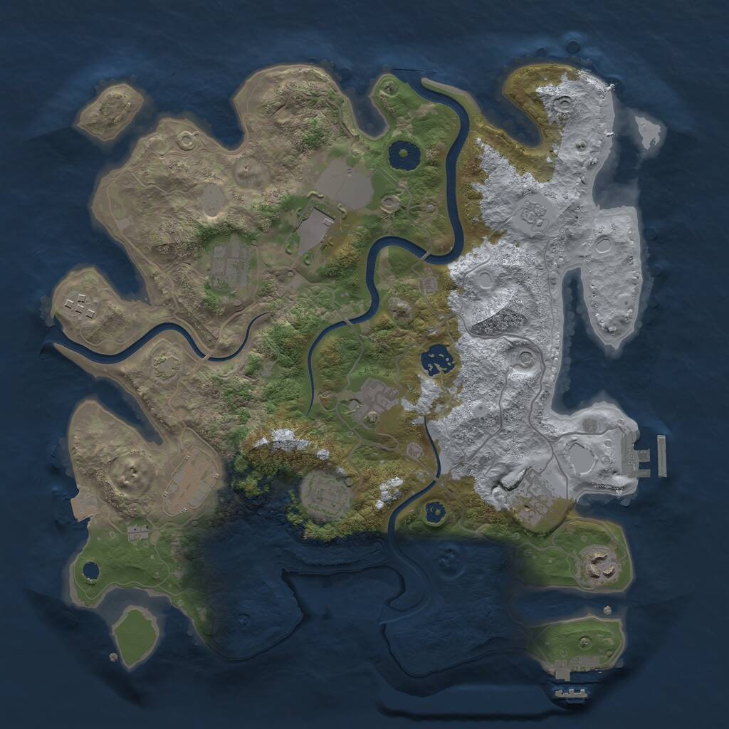 Rust Map: Procedural Map, Size: 3500, Seed: 1815901395, 15 Monuments