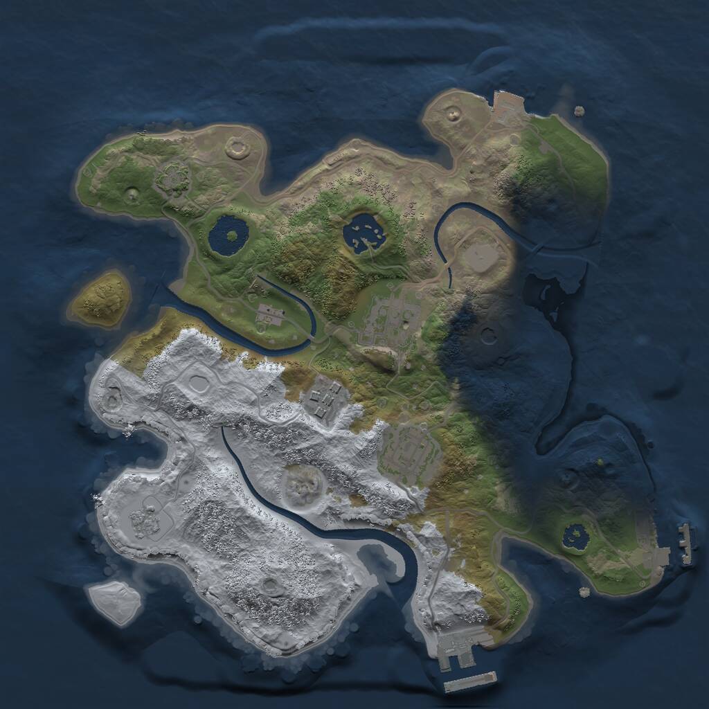 Rust Map: Procedural Map, Size: 2700, Seed: 49522527, 10 Monuments