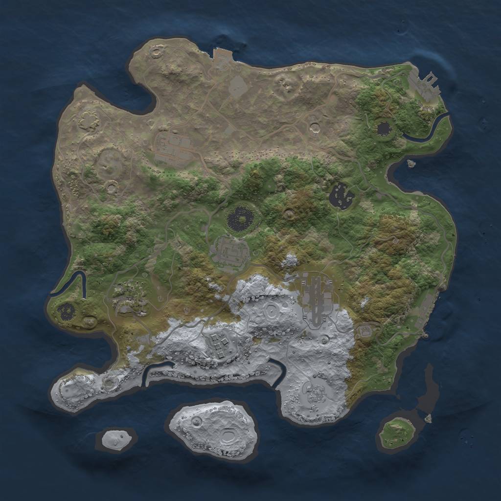 Rust Map: Procedural Map, Size: 3000, Seed: 14384, 14 Monuments