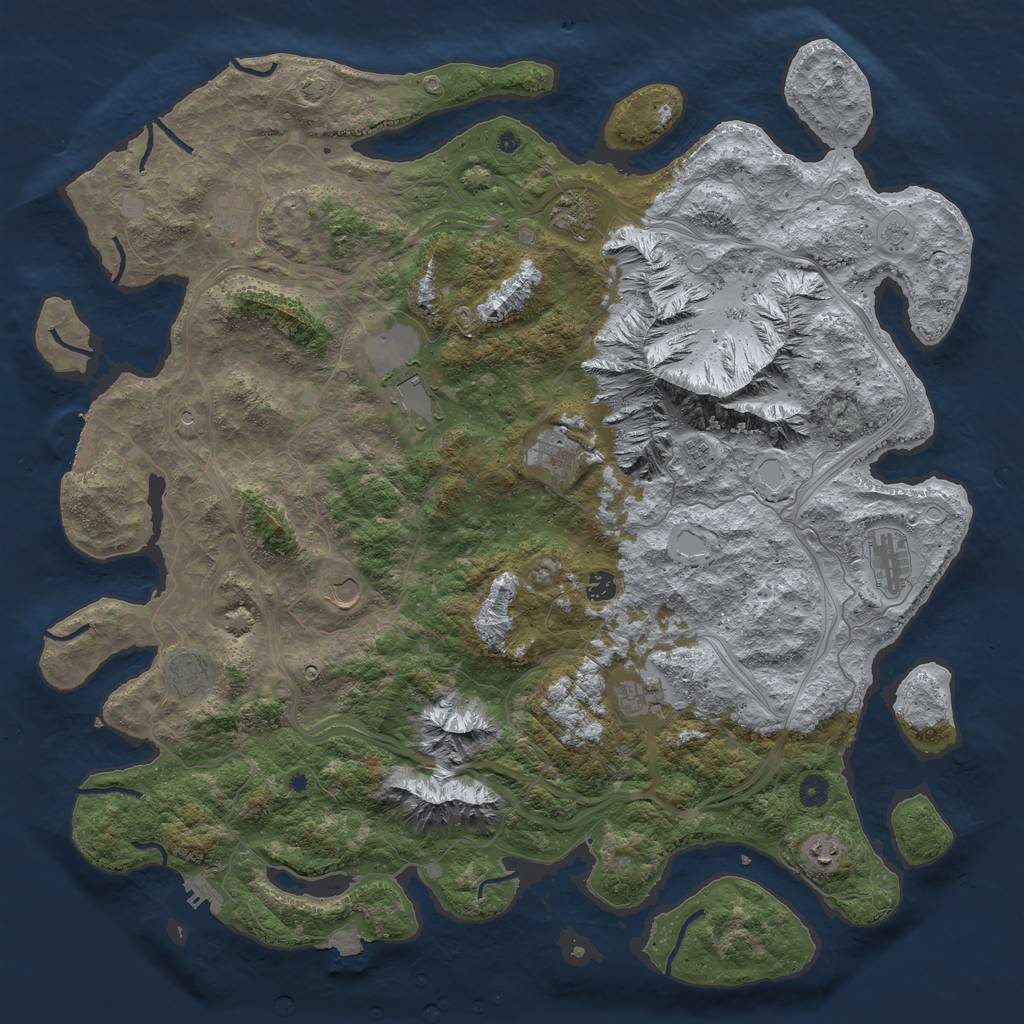 Rust Map: Procedural Map, Size: 5000, Seed: 535713468, 19 Monuments
