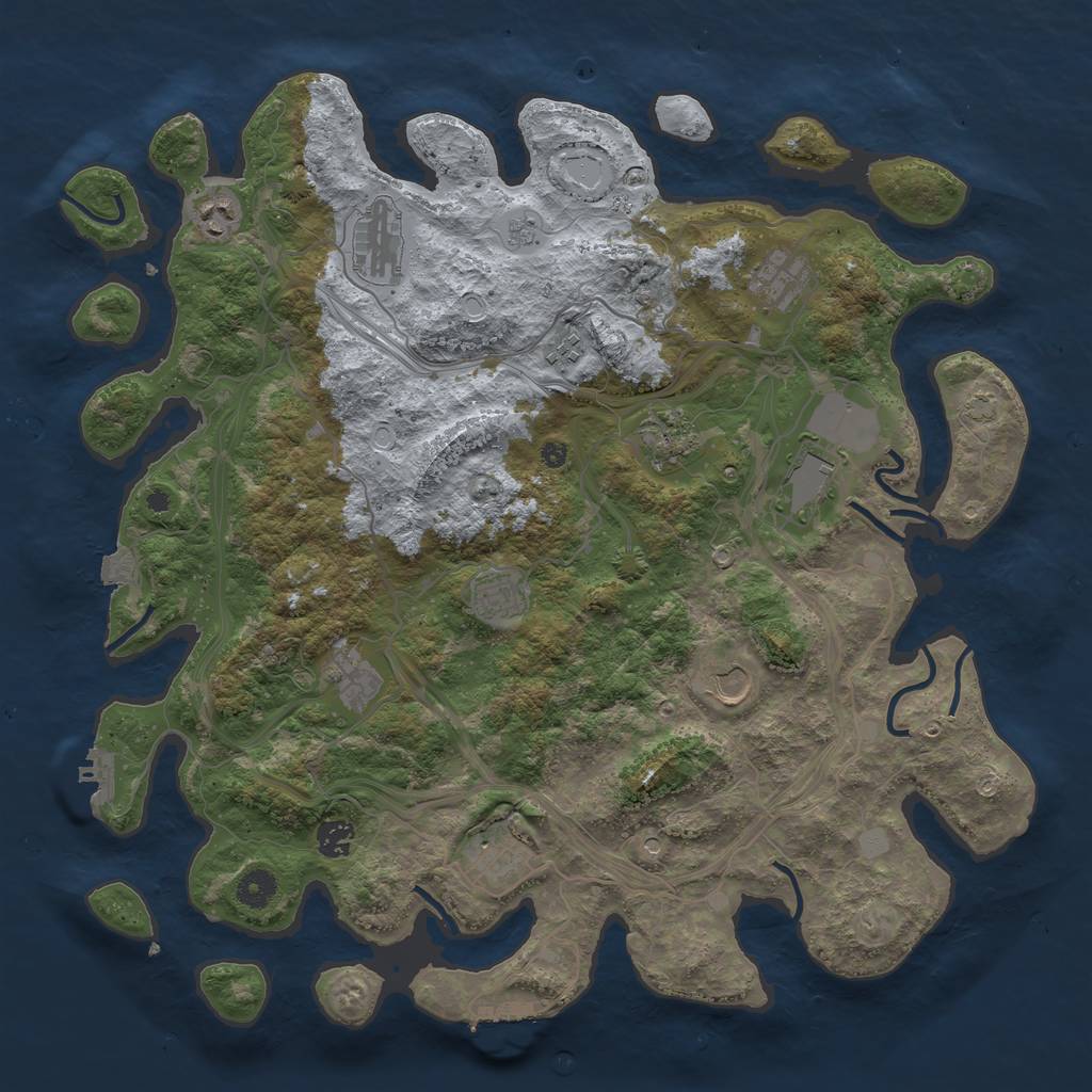 Rust Map: Procedural Map, Size: 4250, Seed: 1924179710, 19 Monuments