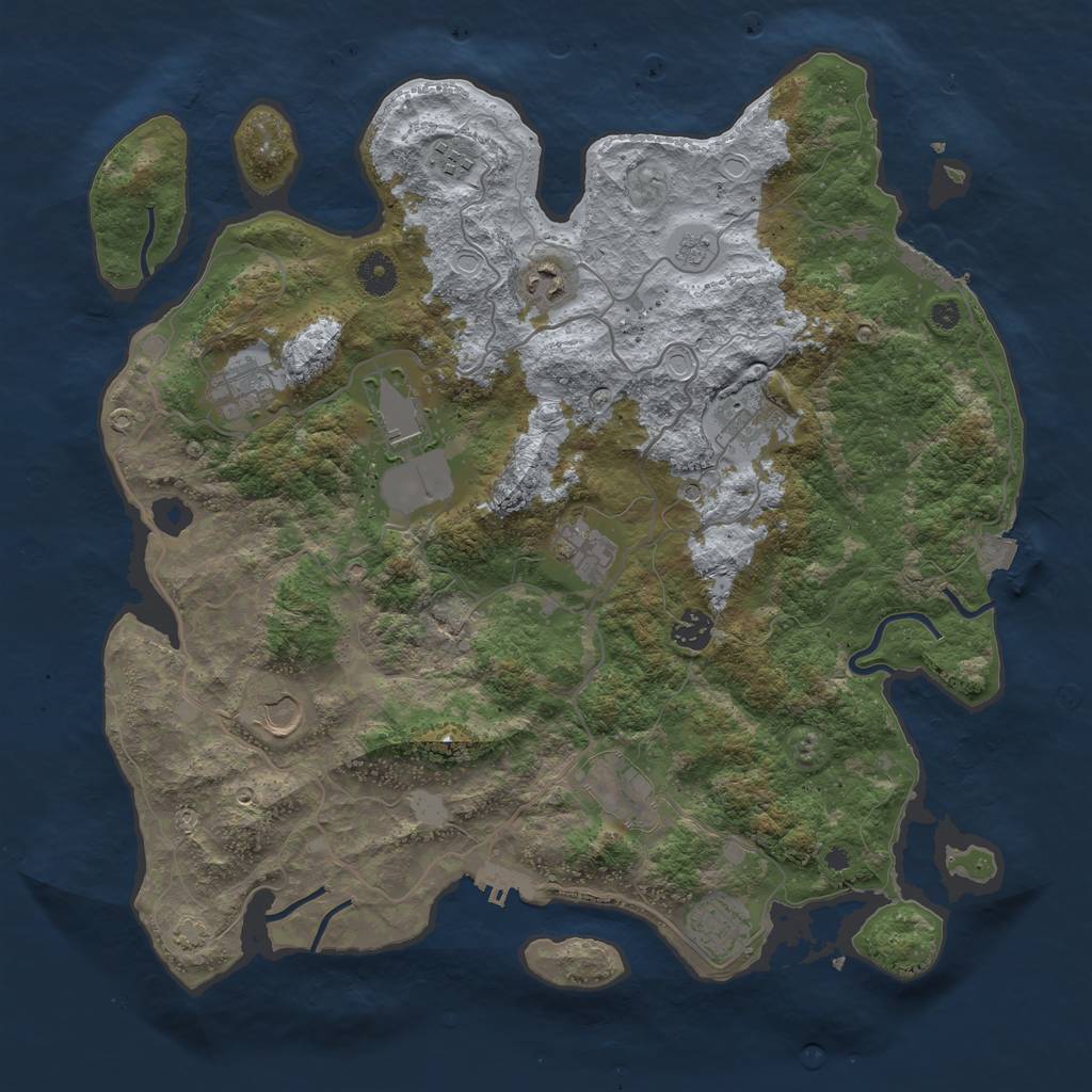 Rust Map: Procedural Map, Size: 4000, Seed: 1822661326, 18 Monuments