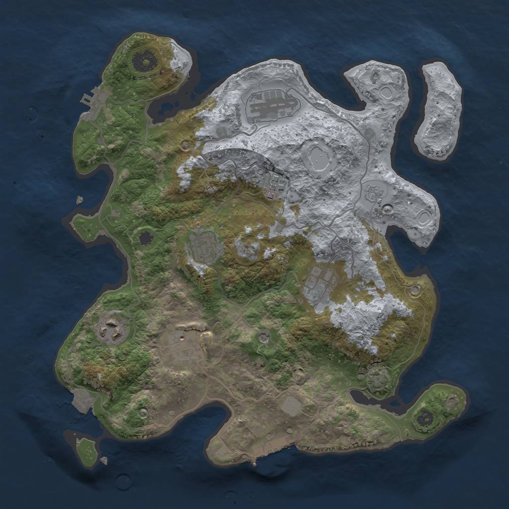 Rust Map: Procedural Map, Size: 3200, Seed: 5648646, 14 Monuments