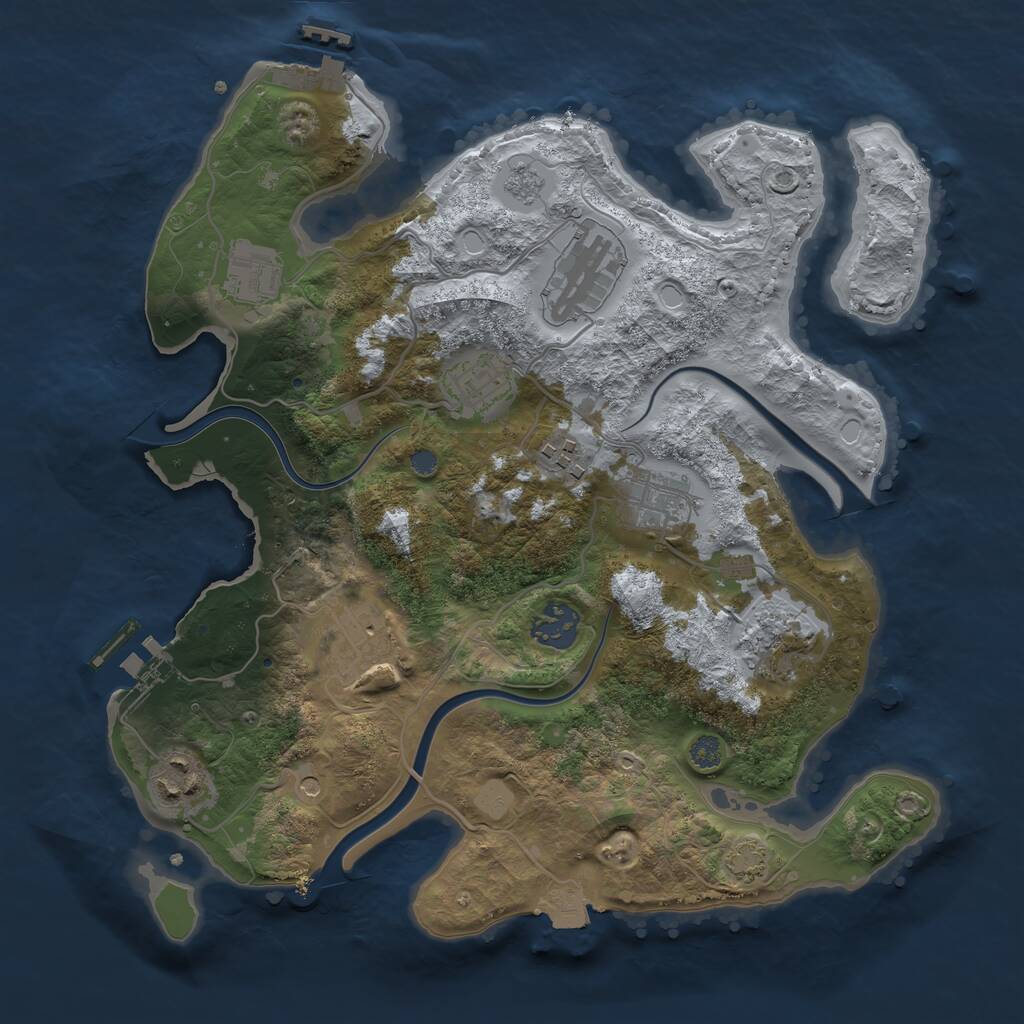 Rust Map: Procedural Map, Size: 3200, Seed: 5648646, 14 Monuments