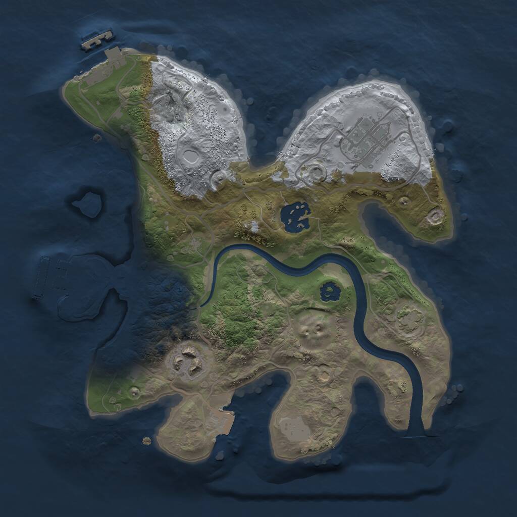 Rust Map: Procedural Map, Size: 2500, Seed: 1704789138, 7 Monuments