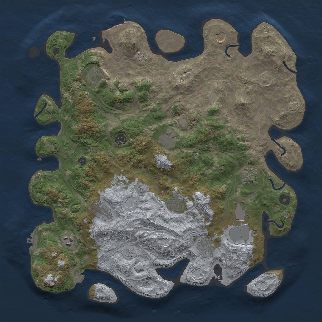 Rust Map: Procedural Map, Size: 4250, Seed: 1009909754, 19 Monuments