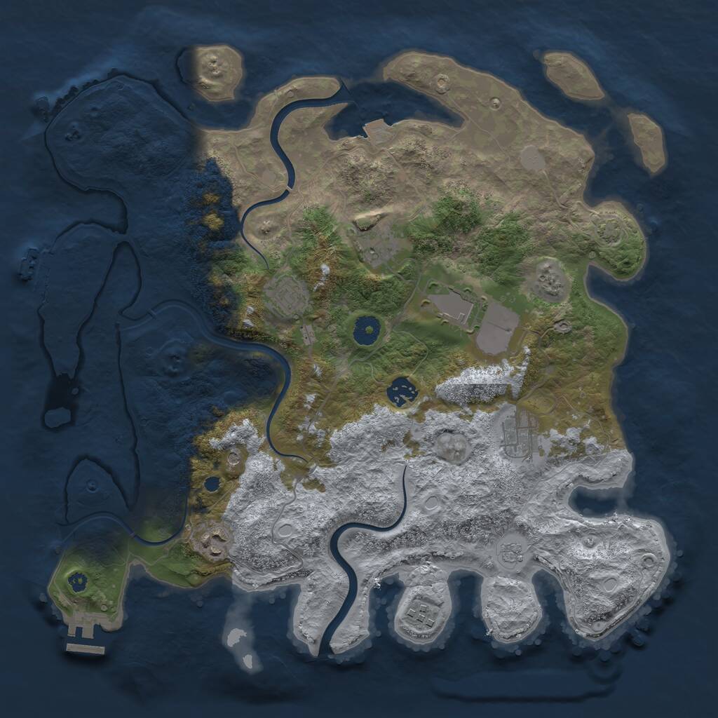 Rust Map: Procedural Map, Size: 3800, Seed: 799882119, 13 Monuments