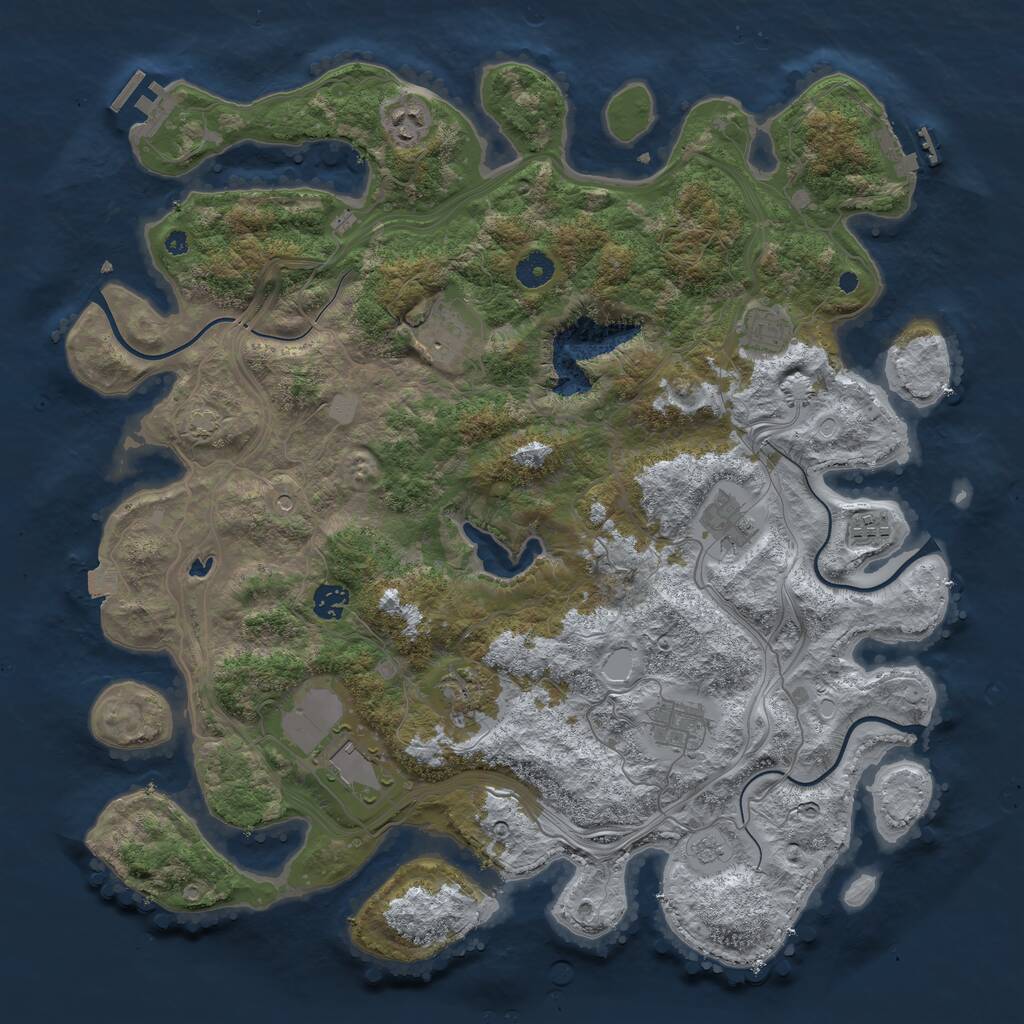 Rust Map: Procedural Map, Size: 4250, Seed: 1111296968, 15 Monuments