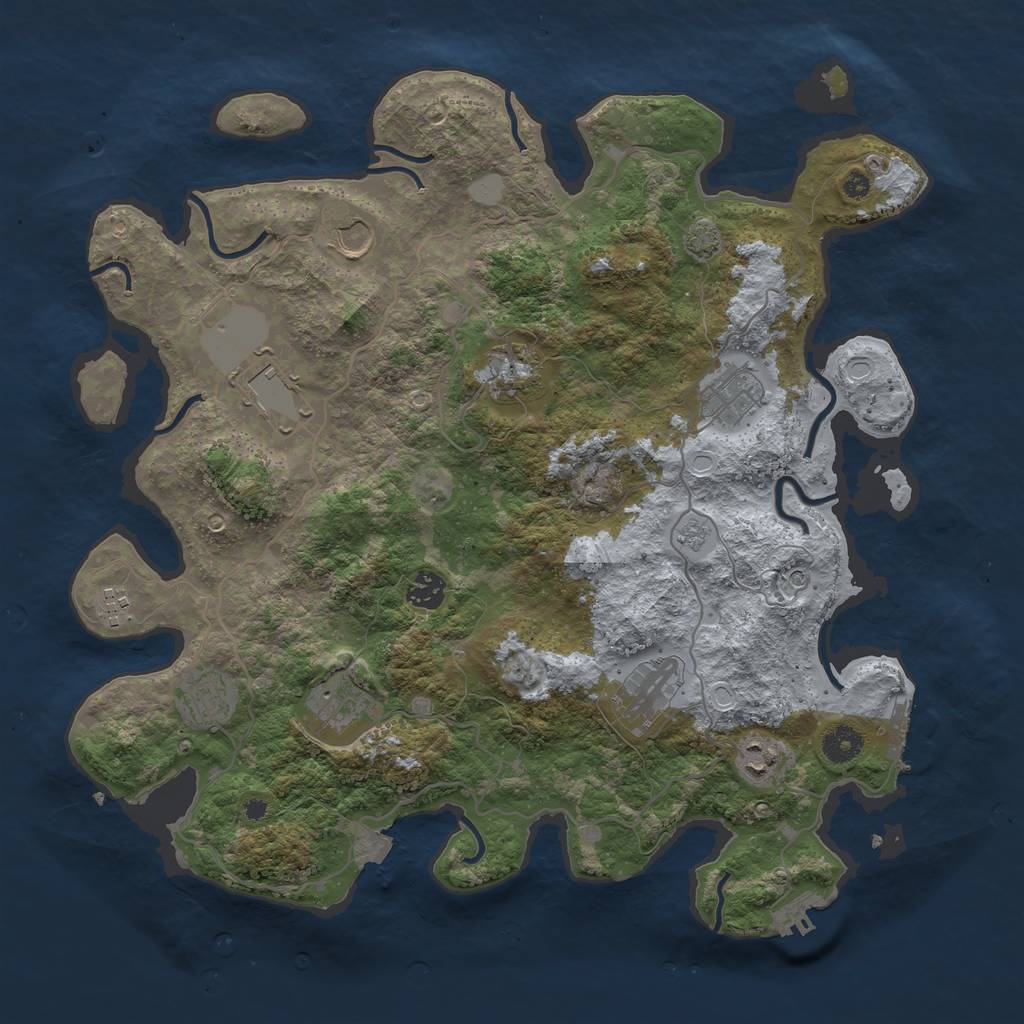 Rust Map: Procedural Map, Size: 4000, Seed: 11249123, 18 Monuments