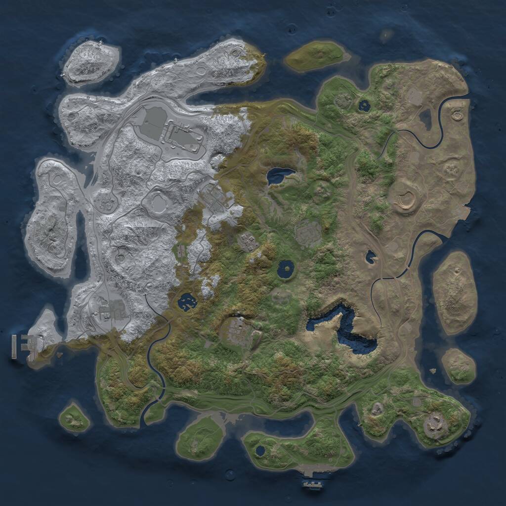 Rust Map: Procedural Map, Size: 4250, Seed: 13004, 15 Monuments