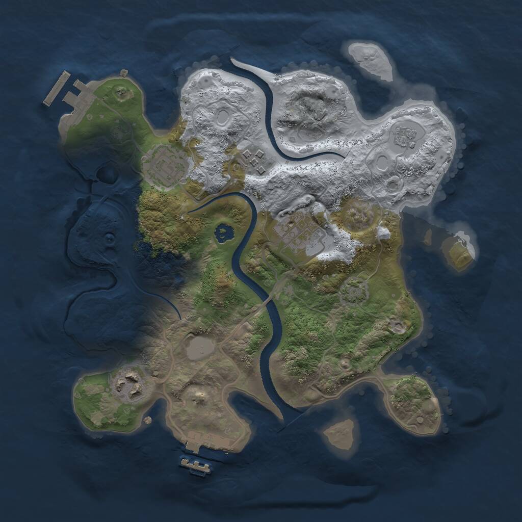 Rust Map: Procedural Map, Size: 2700, Seed: 296895432, 9 Monuments