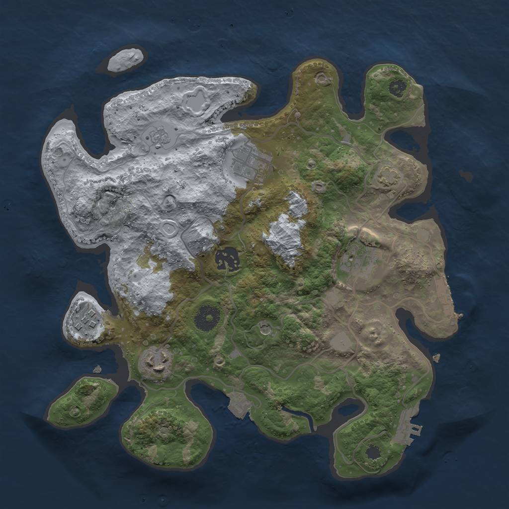 Rust Map: Procedural Map, Size: 3000, Seed: 1634259101, 13 Monuments