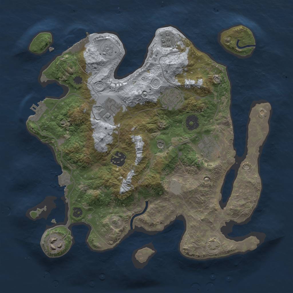 Rust Map: Procedural Map, Size: 3000, Seed: 78764538, 14 Monuments