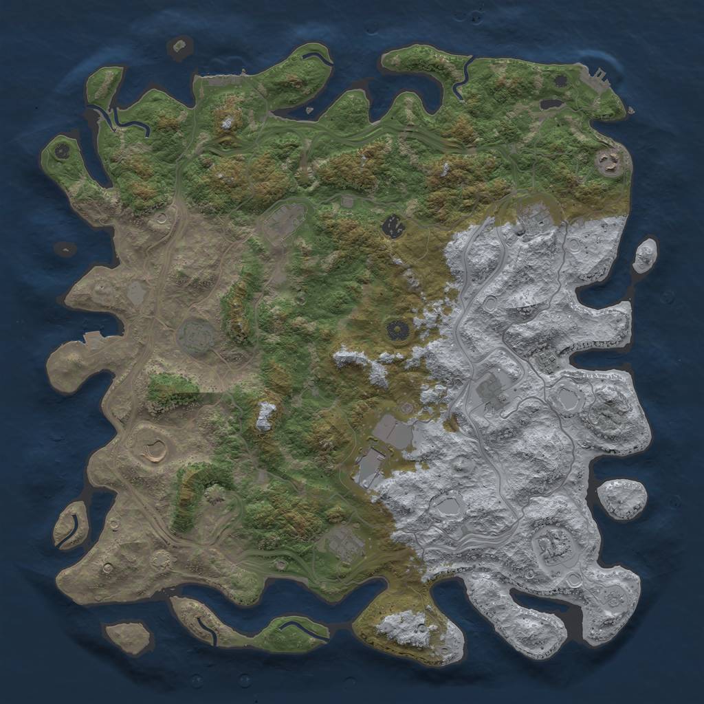 Rust Map: Procedural Map, Size: 4800, Seed: 798643211, 19 Monuments