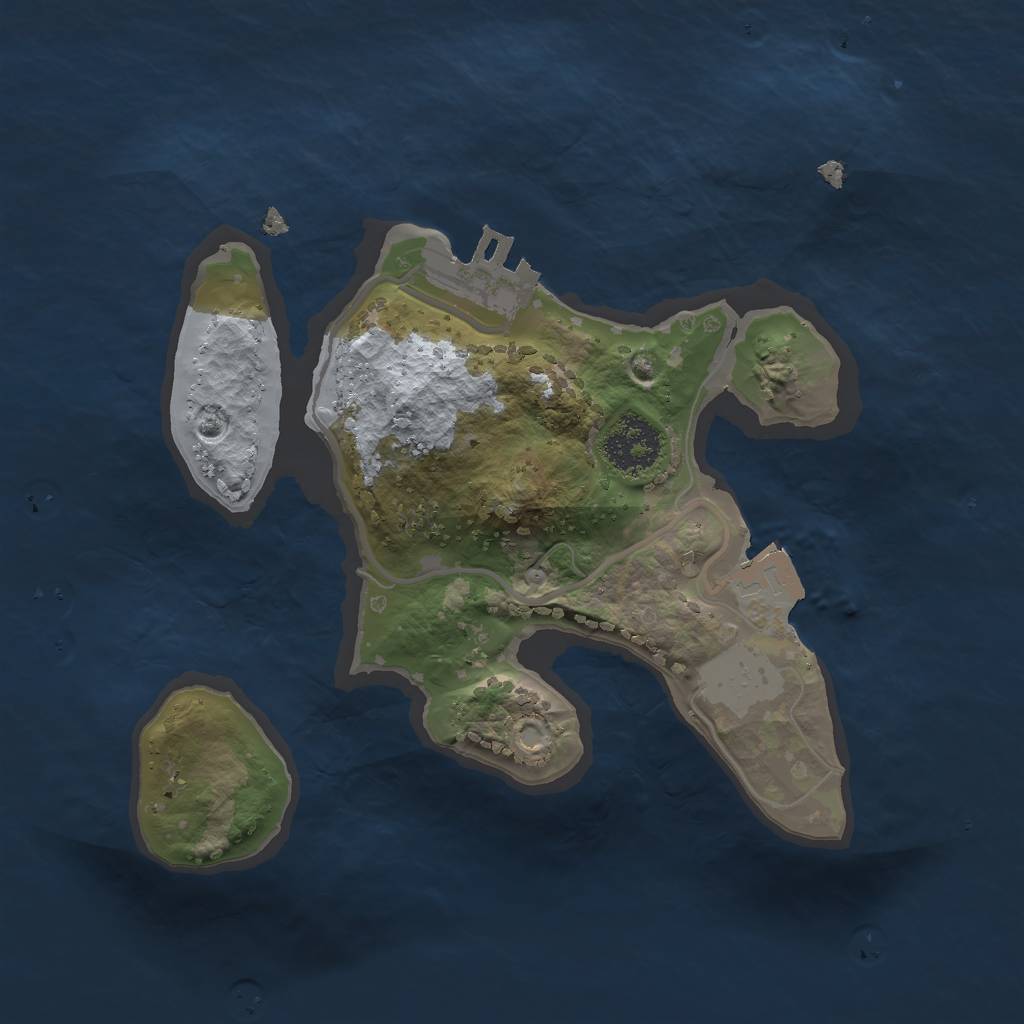 Rust Map: Procedural Map, Size: 1900, Seed: 2, 4 Monuments