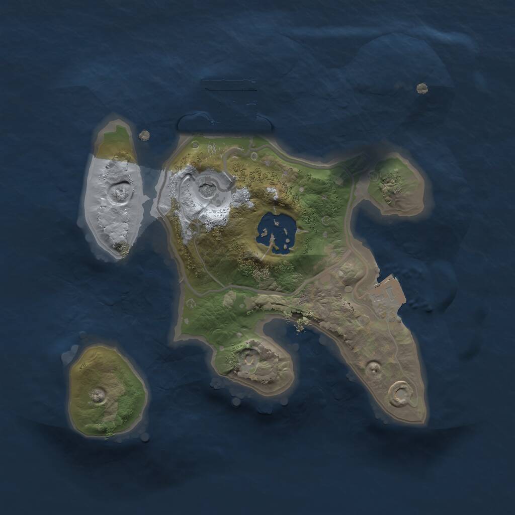Rust Map: Procedural Map, Size: 1900, Seed: 2, 4 Monuments