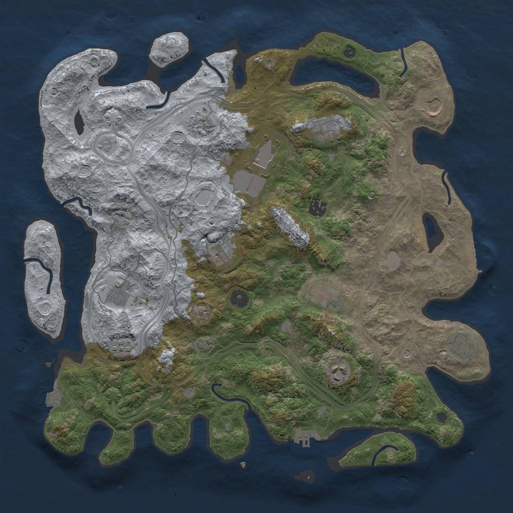 Rust Map: Procedural Map, Size: 4250, Seed: 9824287, 19 Monuments