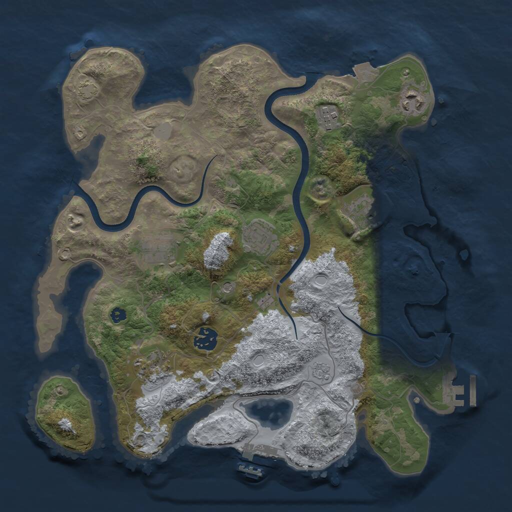 Rust Map: Procedural Map, Size: 3300, Seed: 1726686150, 13 Monuments