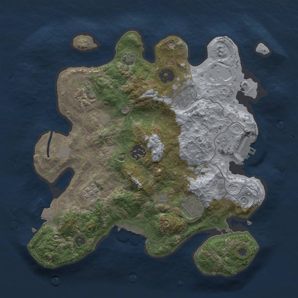 Rust Map: Procedural Map, Size: 3000, Seed: 897529464, 13 Monuments