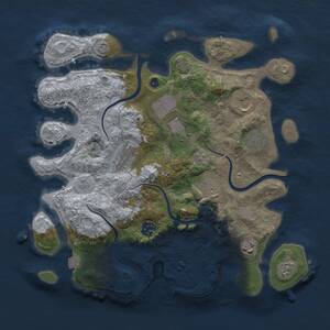 Thumbnail Rust Map: Procedural Map, Size: 3500, Seed: 93457342, 12 Monuments