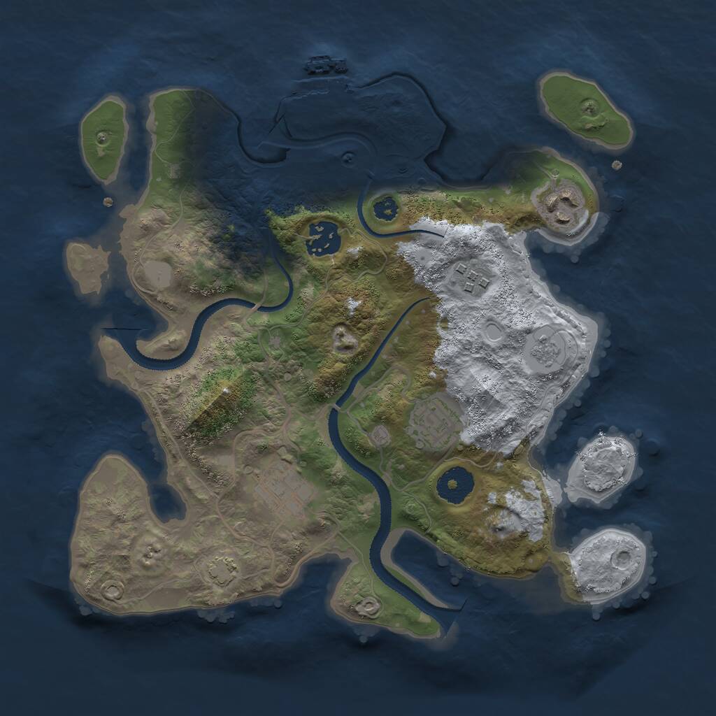Rust Map: Procedural Map, Size: 3000, Seed: 315784, 9 Monuments